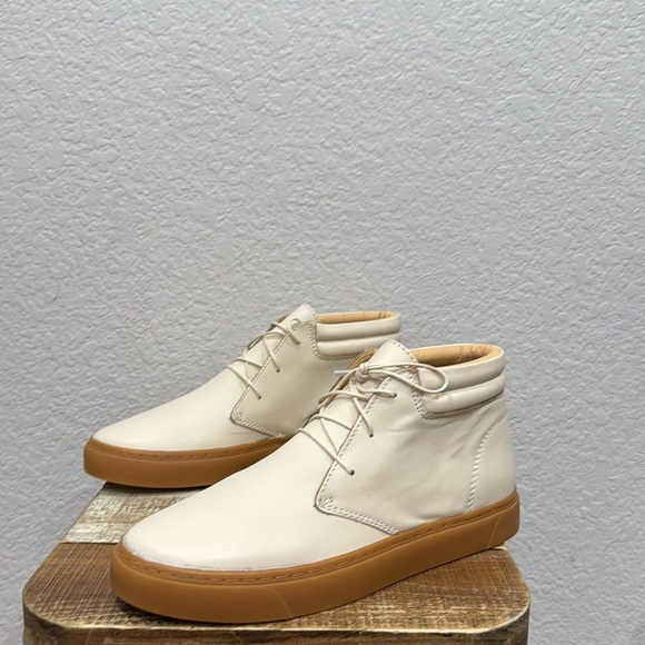 Nisolo Cortez Mid Top Leather Men’s Sneaker Bone Gum Size 8 - Picture 6 of 8